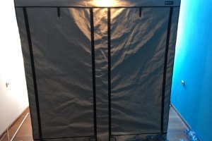 Namiot służący do nielegalnej uprawy konopi
