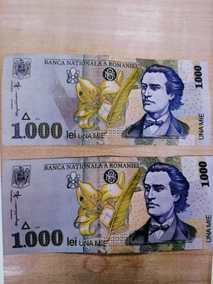 Zabezpieczone banknoty waluty rumuńskiej