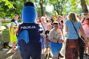 Polfin chodzi wśród bawiących się wspólnie rodzin