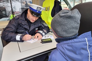 Policjanci z komendy w Świeciu i podległych jednostek, podczas 33. Finału Wielkiej Orkiestry Świątecznej Pomocy w Nowem