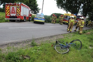 Miejsc kolizji samochodu osobowego i rowerzysty