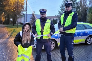 Policjanci podczas działań ogólnokrajowych Bezpieczny pieszy