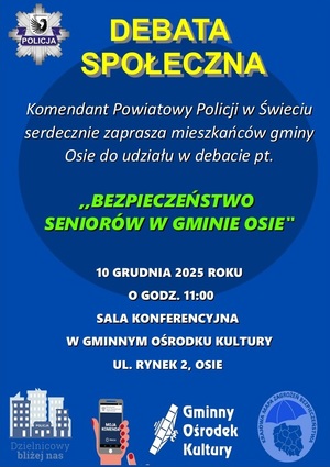 Plakat z zaproszeniem na debatę społeczną