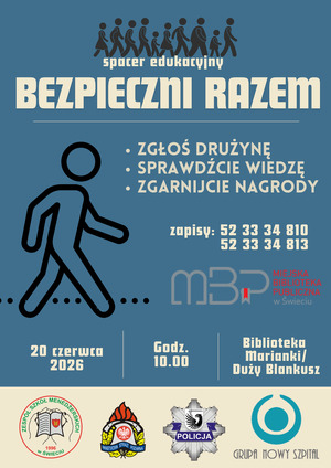 Plakat zachęcający do wzięcia udziału w profilaktycznym spacerze